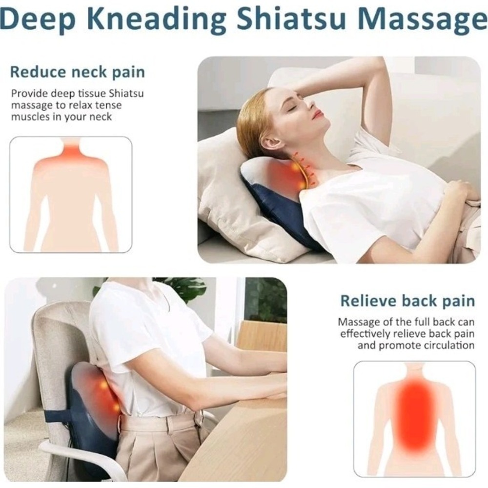 New Back Massager‎ with Heat, Shiatsu Neck and Back Massager for Pain Relief - Picture 4 of 7